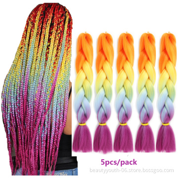Wholesale Hair Extension High Quality Raw Material Ombre Jumbo Braid Synthetic Hair For Braiding
